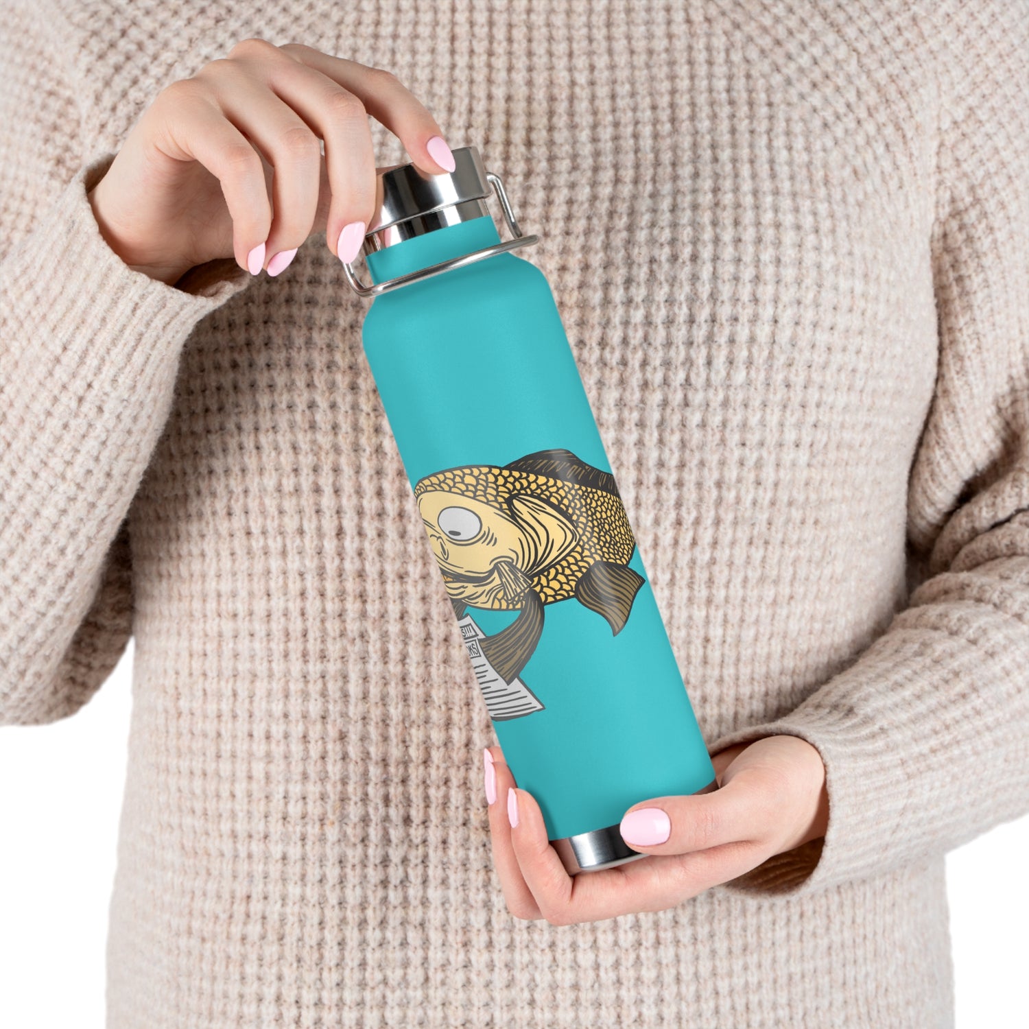 Josh Korell Design - Carpe Diem, Copper Vacuum Insulated Bottle, 22oz