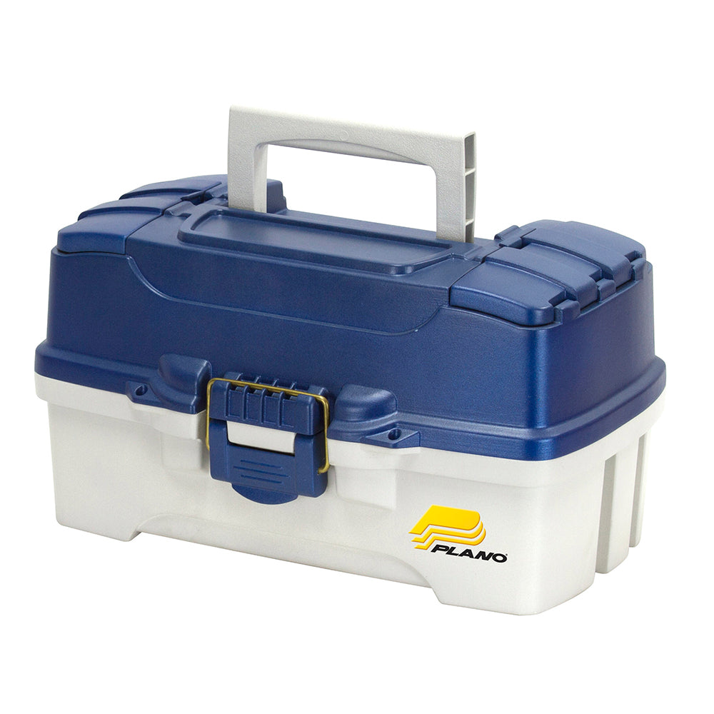 2-Tray Tackle Box w/Duel Top Access - Blue Metallic/Off White