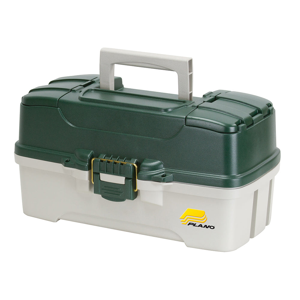 3-Tray Tackle Box w/Duel Top Access - Dark Green Metallic/Off White