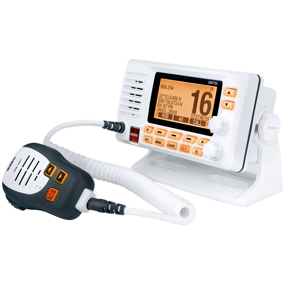 UM725 Fixed Mount Marine VHF Radio w/GPS - White [UM725G]