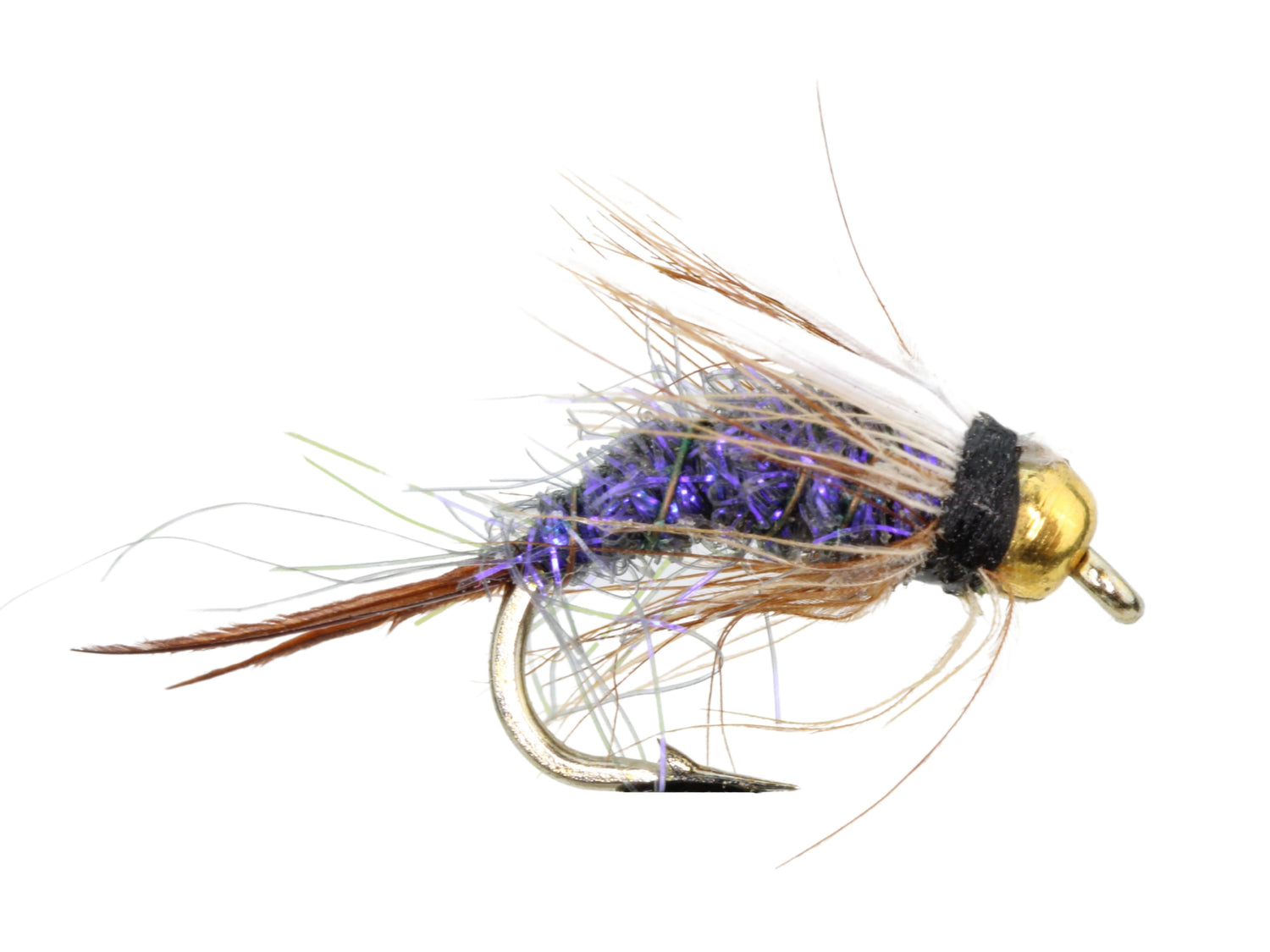 Bead Head Purple Prince Nymph Fly Tying Material Kit, size 14