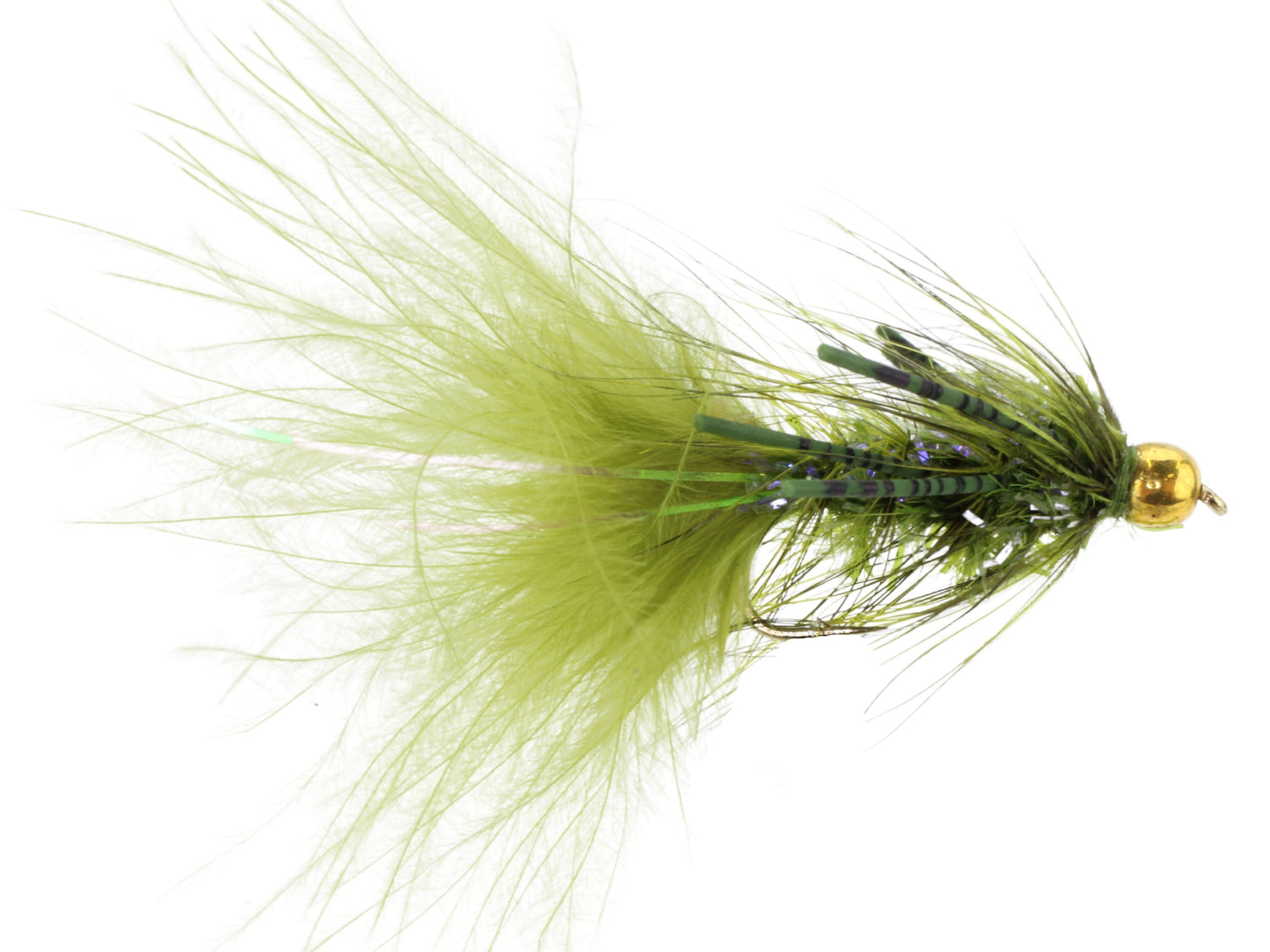 Bead Head Rubber Leg Wooly Bugger, Size 10 | Olive | Qty. 6