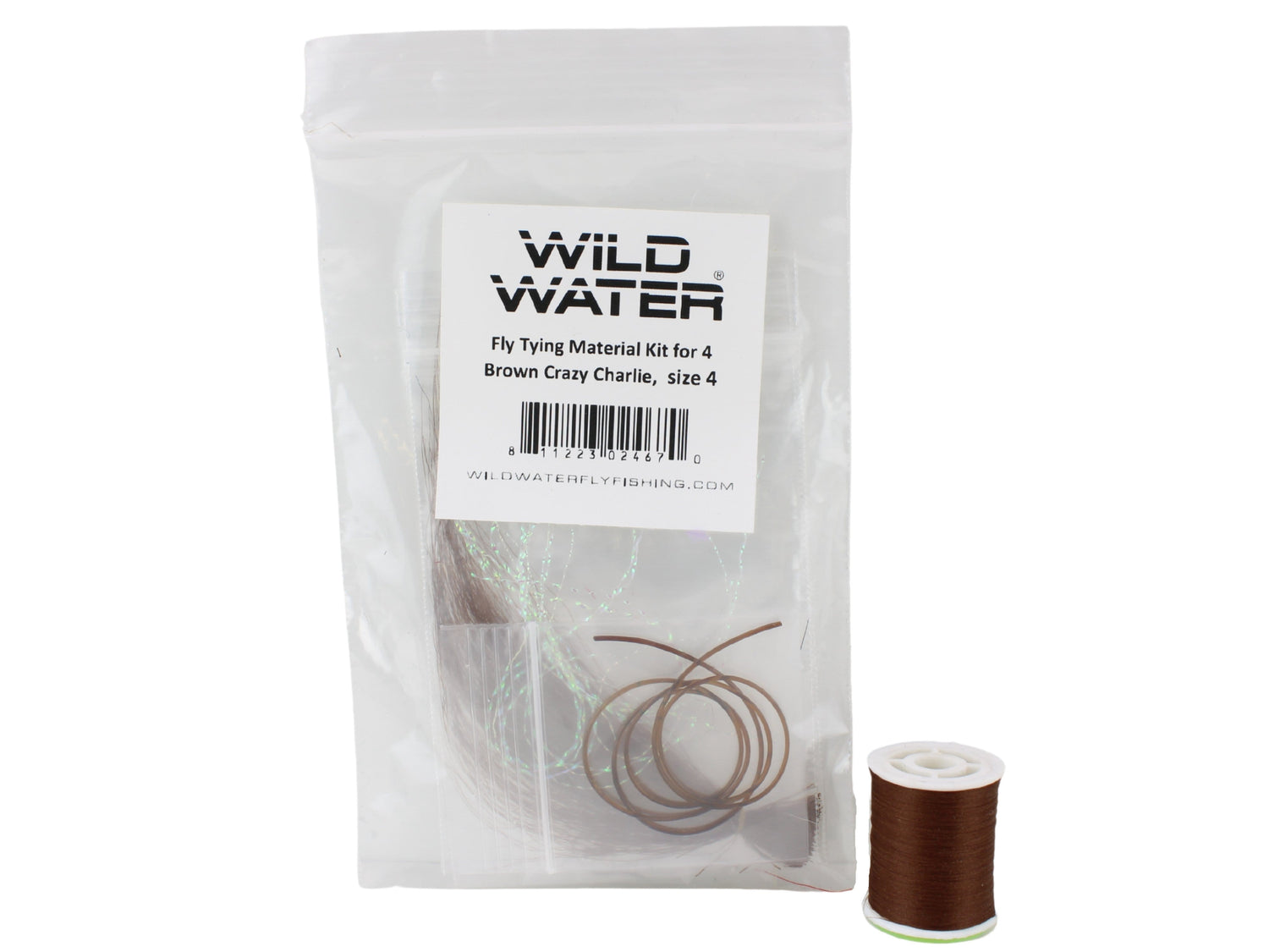 Brown Crazy Charlie Fly Tying Material Kit, size 4