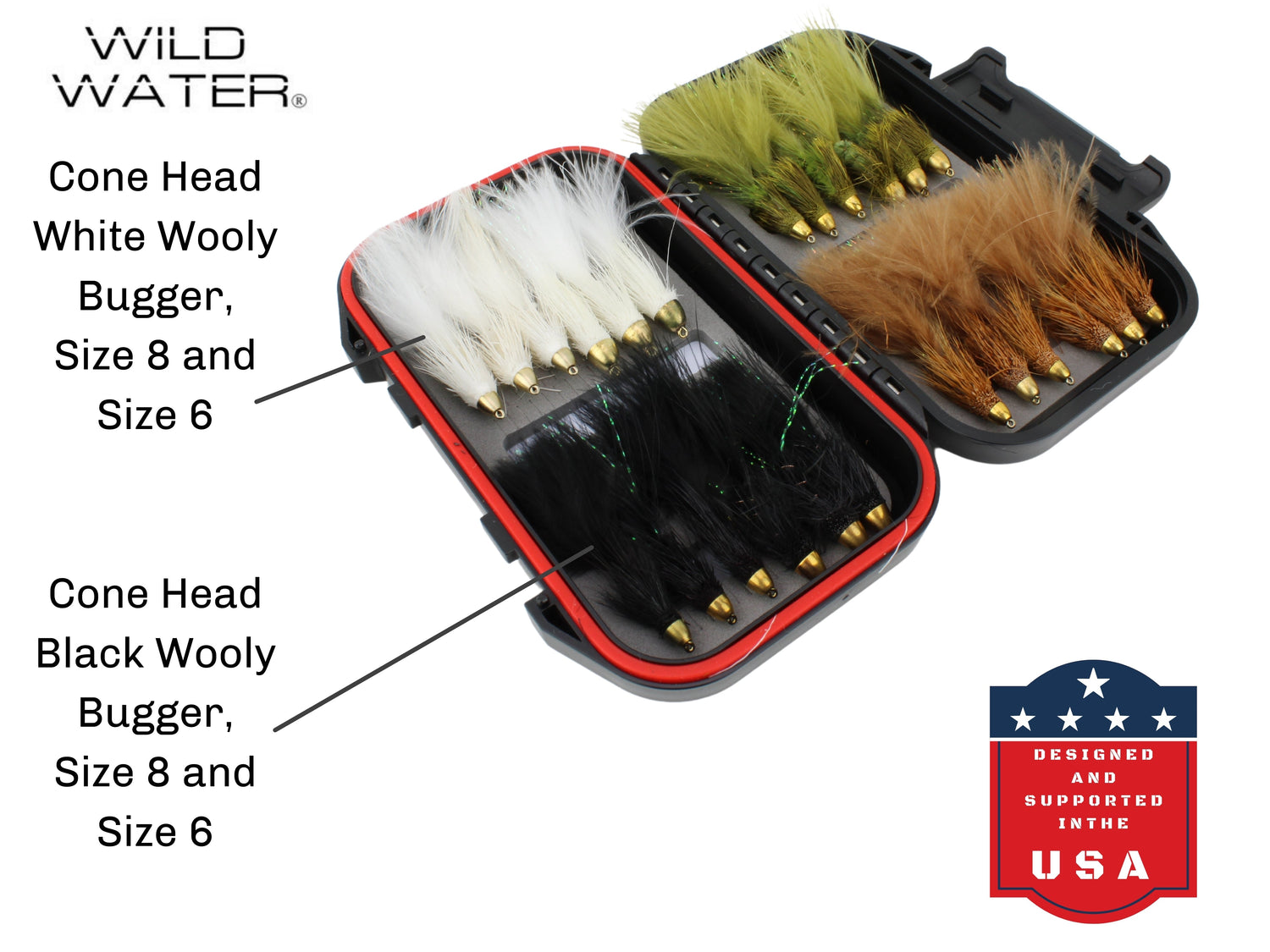 Cone Head Wooly Bugger Fly Assortment, 24 Flies | Fly Box