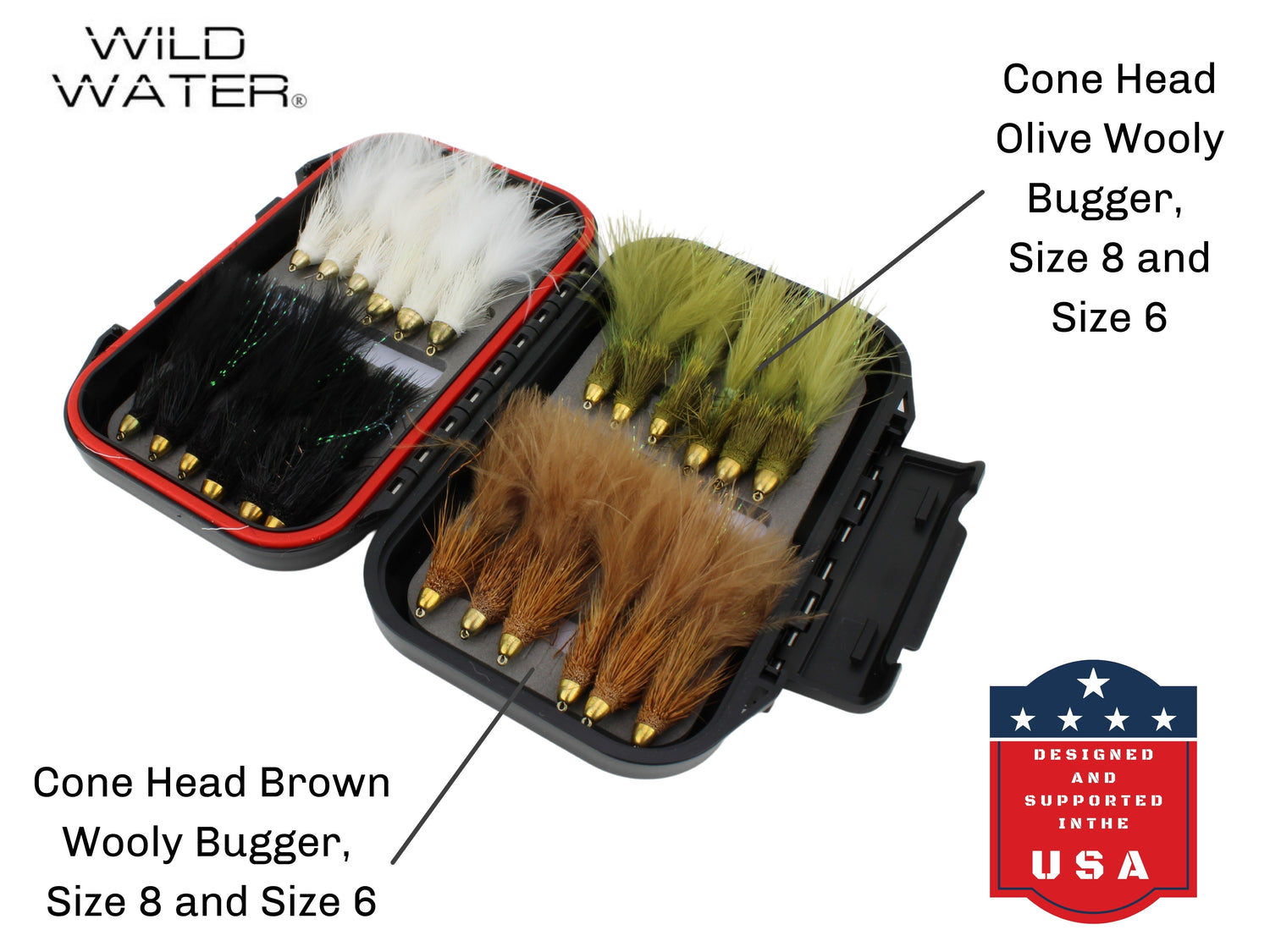 Cone Head Wooly Bugger Fly Assortment, 24 Flies | Fly Box